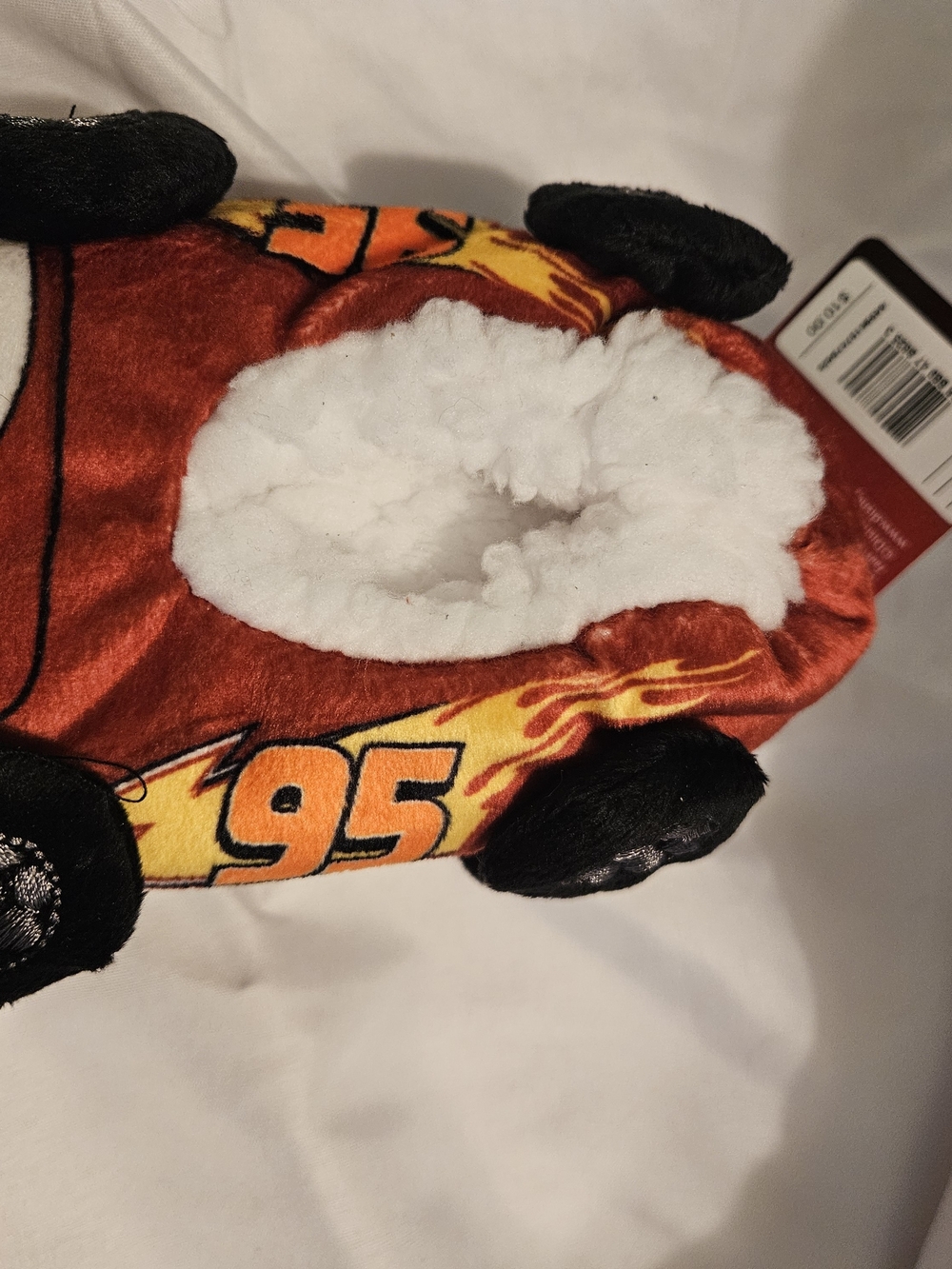 Disney Red Lightning McQueen Plush Slipper with Black Wheels